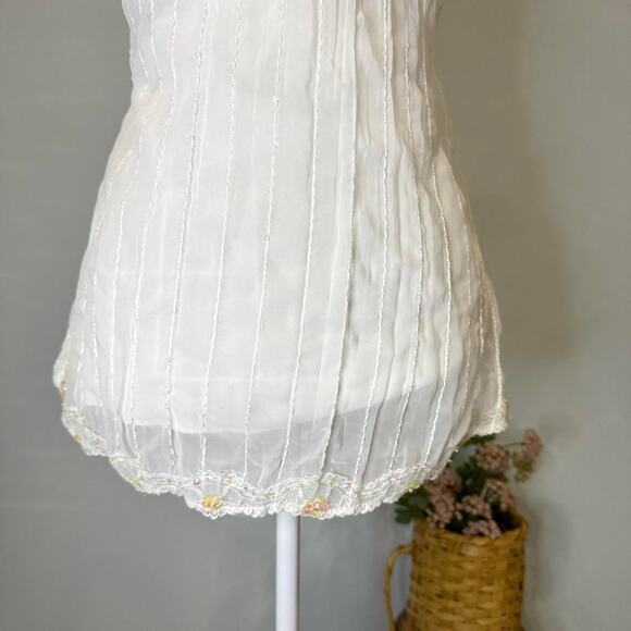 Gorgeous vintage y2k white fairy sequin babydoll cami tank top - Picture 5 of 8